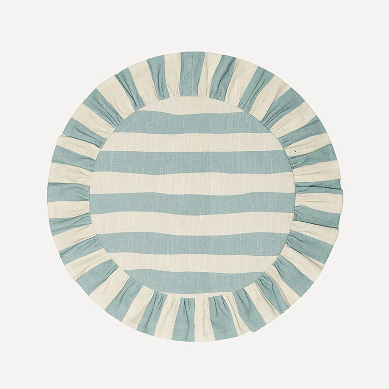 Wobbly Stripe Reversible Placemat, D39cm, Red & Blue