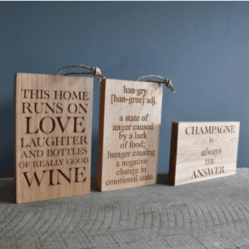 Image showing the Engraved Quote Plaque, 'Champagne Is Always The Answer', 24 x 15 x 2cm product.