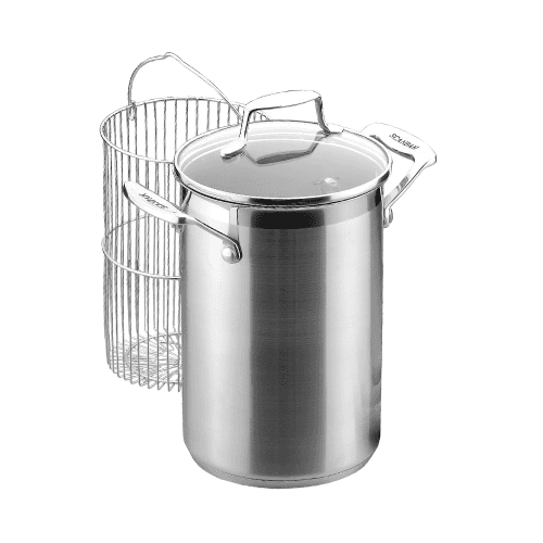 Image showing the Impact Asparagus pot with insert, 4.5 litre - D16cm, Stainless Steel And Glass product.