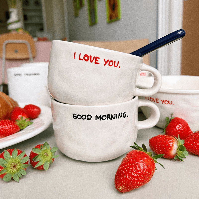 I Love You Cappuccino Mug, 500ml, Red