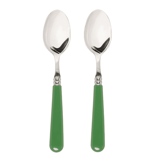 Image showing the Set of 2 Dessert Spoons, Green product.