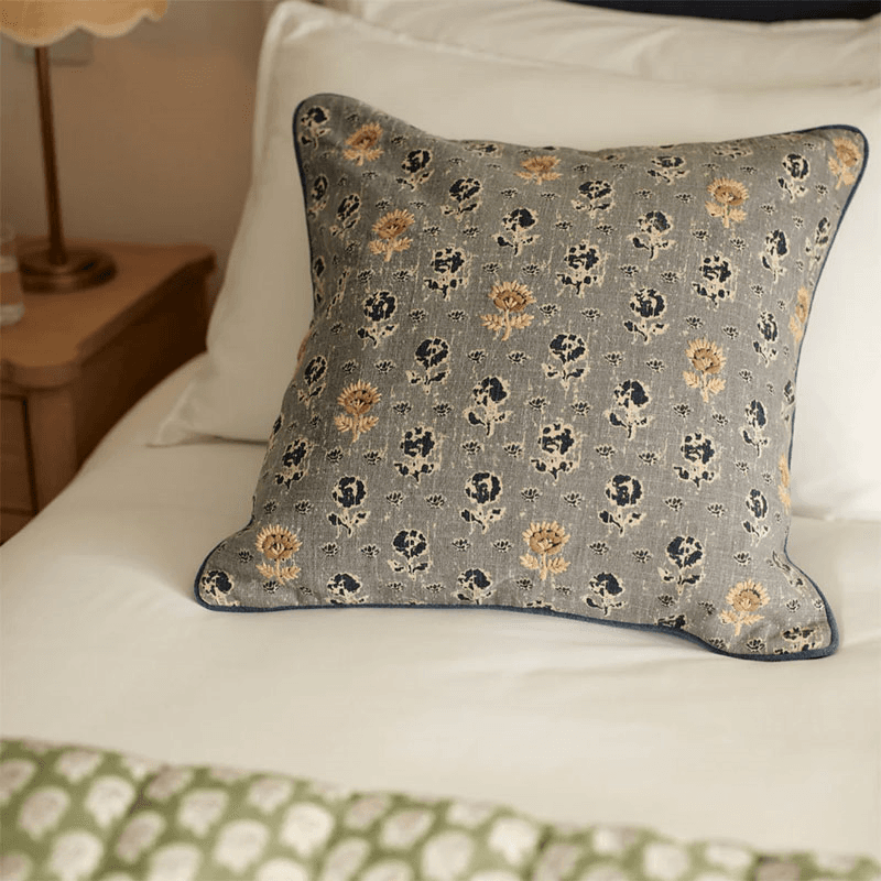 Clover Cushion Cover, Navy
