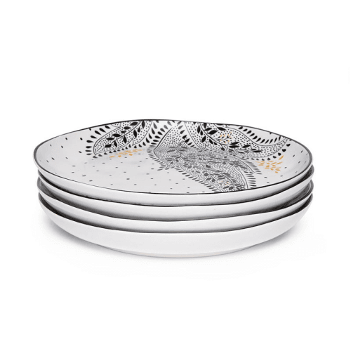 Image showing the Artisanne Noir Set of 4 Salad Plates, D21cm, Monochrome product.
