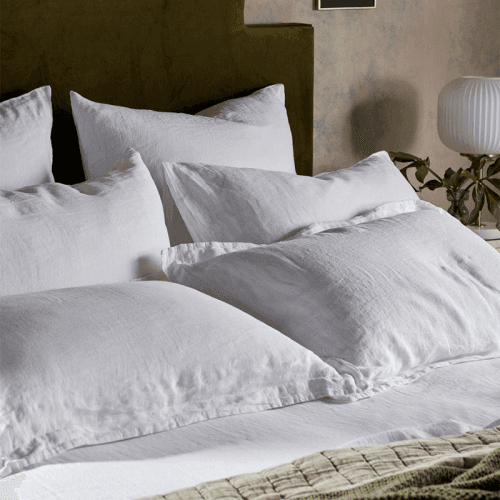 Image showing the Linen Pillowcase, Standard, White product.