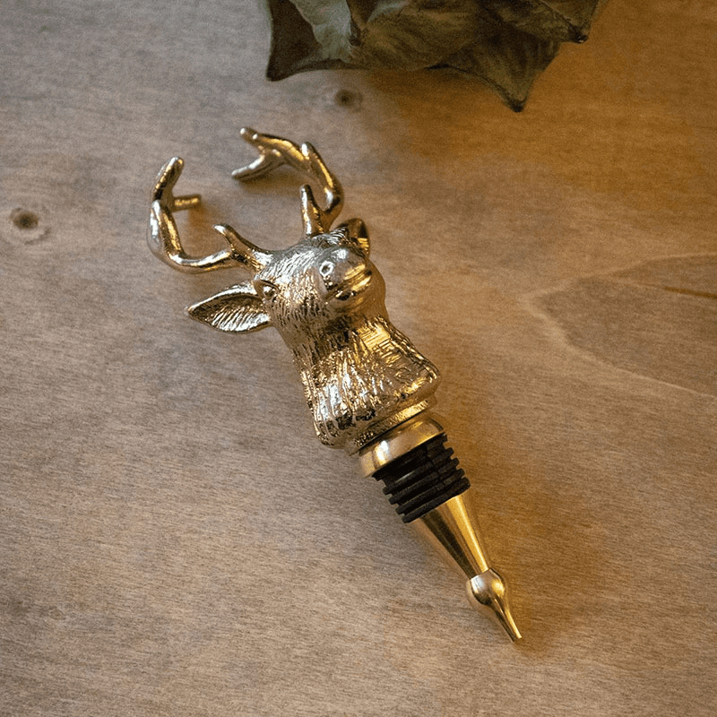 Stag Bottle Stopper, H18.5 x W6cm, Gold