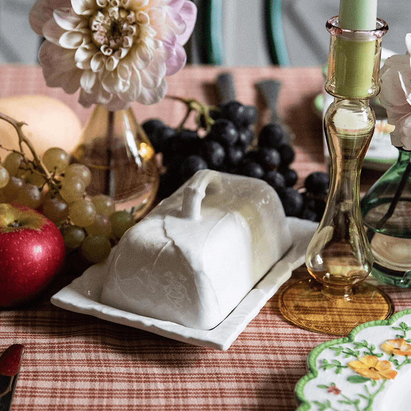 Edera Butter Dish, Off White