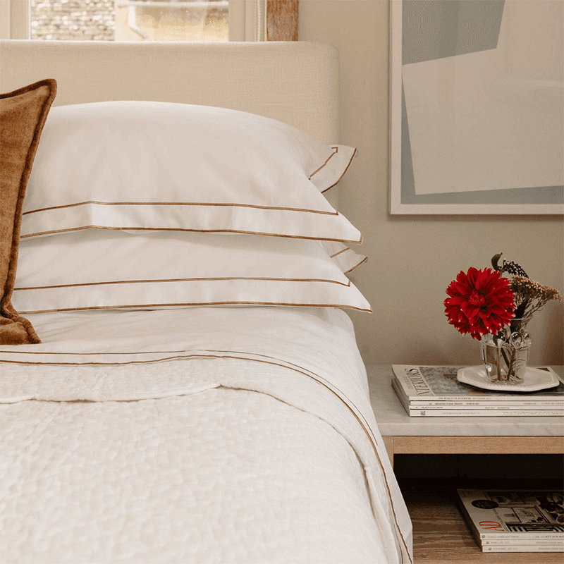 Frame Two Corded Duvet Cover, King, Bronzed Umber