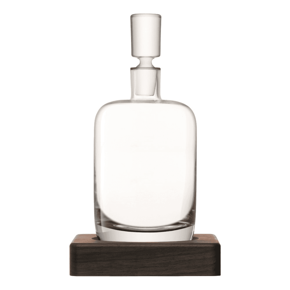 Whisky Renfrew decanter with walnut base, 1.1 litre, clear