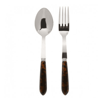 Image showing the Tortoise 2 Piece Serving Set, L26cm, Brown product.