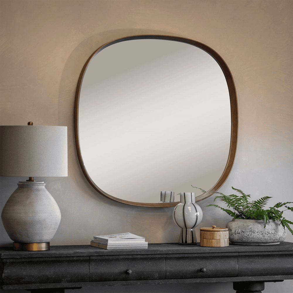 Braunston Square Mirror, Brown