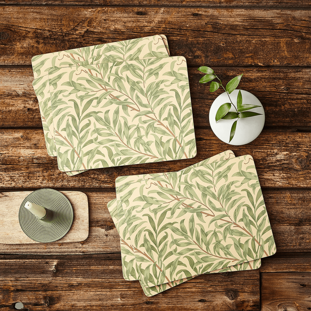 Willow Boughs Set of 6 Placemats, Green