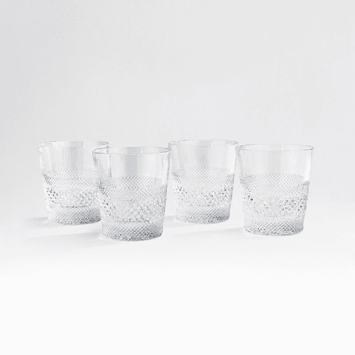 Image showing the Huxley Set of 4 Lowball Glasses, Clear product.