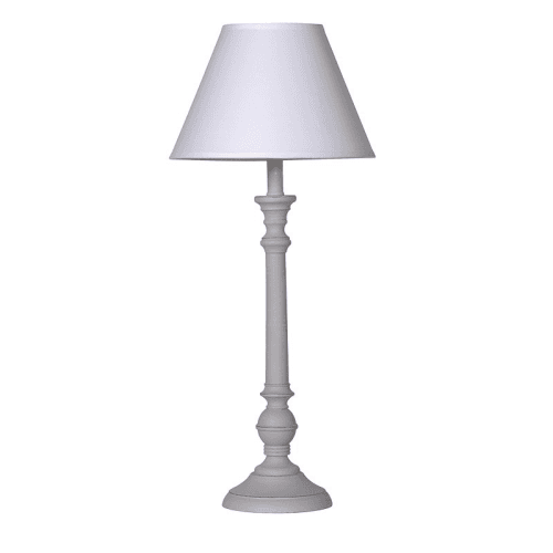 Image showing the Shaped lamp with shade, 59 x 24cm, cream product.