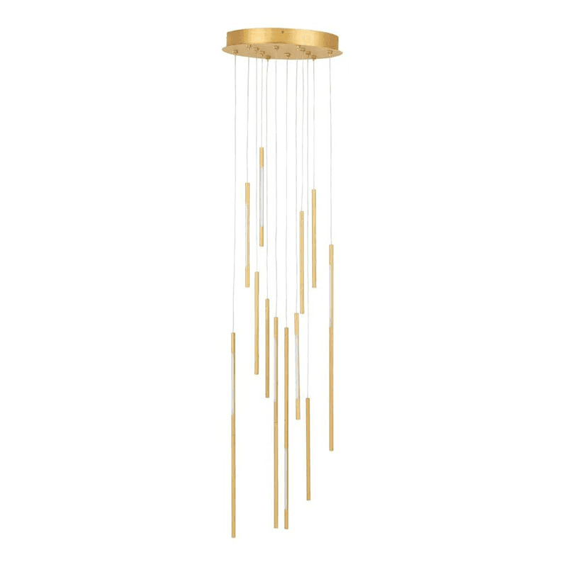 Saber LED 12 Light Cluster Pendant Chandelier, H80cm, Gold