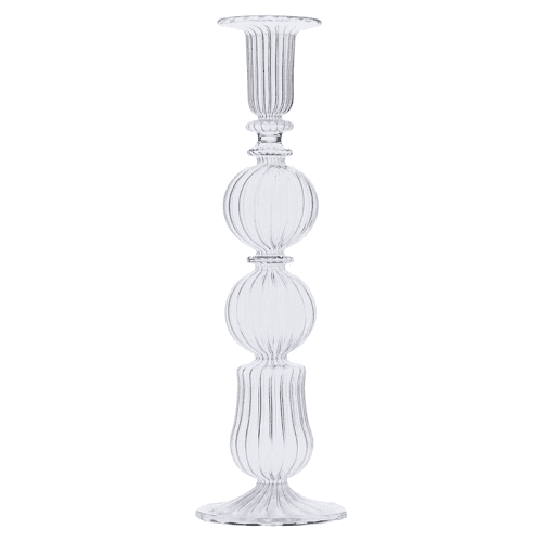 Image showing the Ombe Glass Candlestick, H24cm, Clear product.