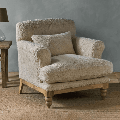 Image showing the Otas Teddy Cotton Armchair, Off White product.