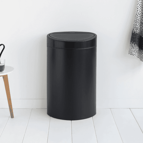 Image showing the Plastic bucket touch bin, 40 litre, Matt Black product.