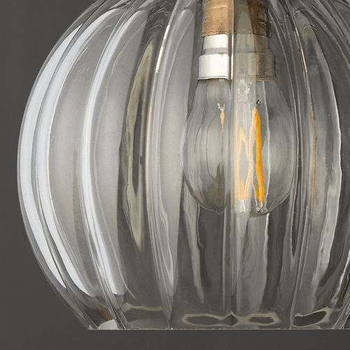Image showing the Pumpkin Pendant, Clear Glass product.