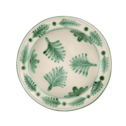 Image showing the Palm & Fern Set of 4 Pasta Bowl, Green product.