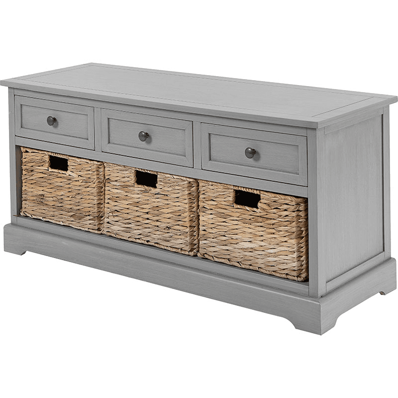 Devonshire 3 Drawer Basket Unit, Grey