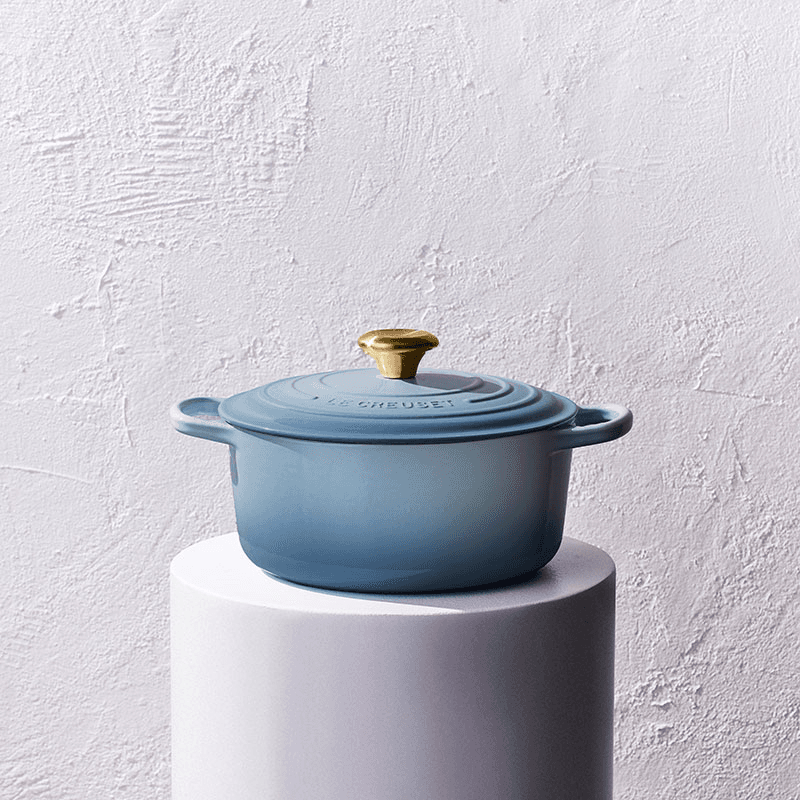 Signature Cast Iron Round Casserole, 20cm, Chambray