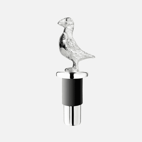 Image showing the Puffin Silver Plated Bottle Stopper, 10 x 4cm, Silver product.