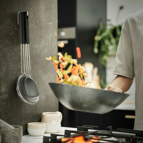 Image showing the Nest Fusion 3 Piece Wok Utensil Set, Black product.