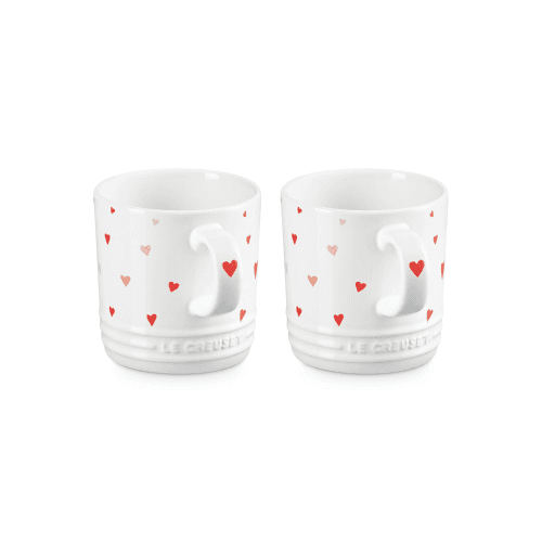 Image showing the Set of 2 Mugs, Heart Decal product.