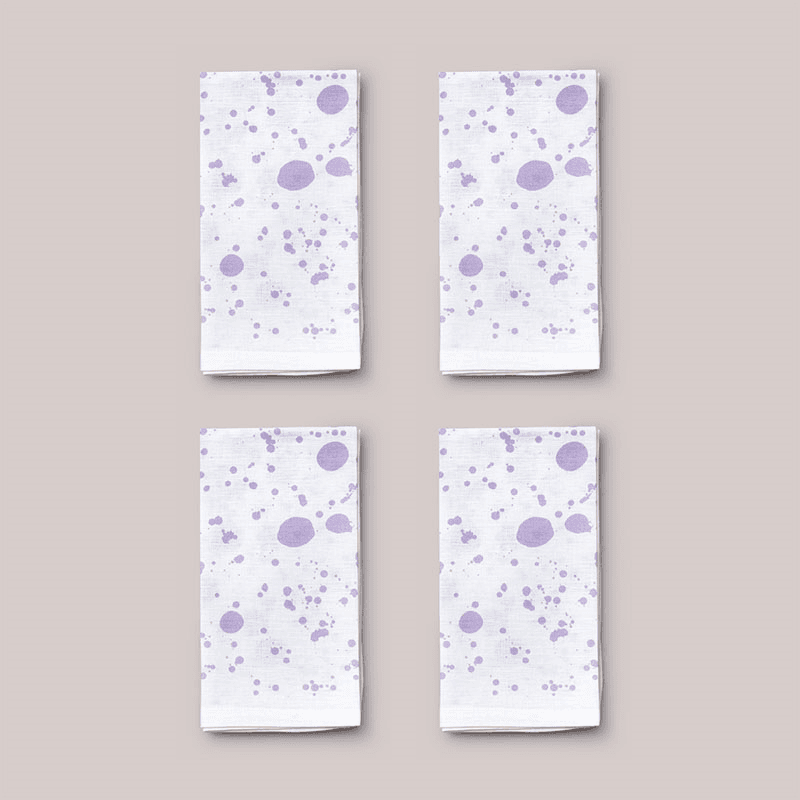 Splatter Set of 4 Napkins, W50 x L50cm, Lilac