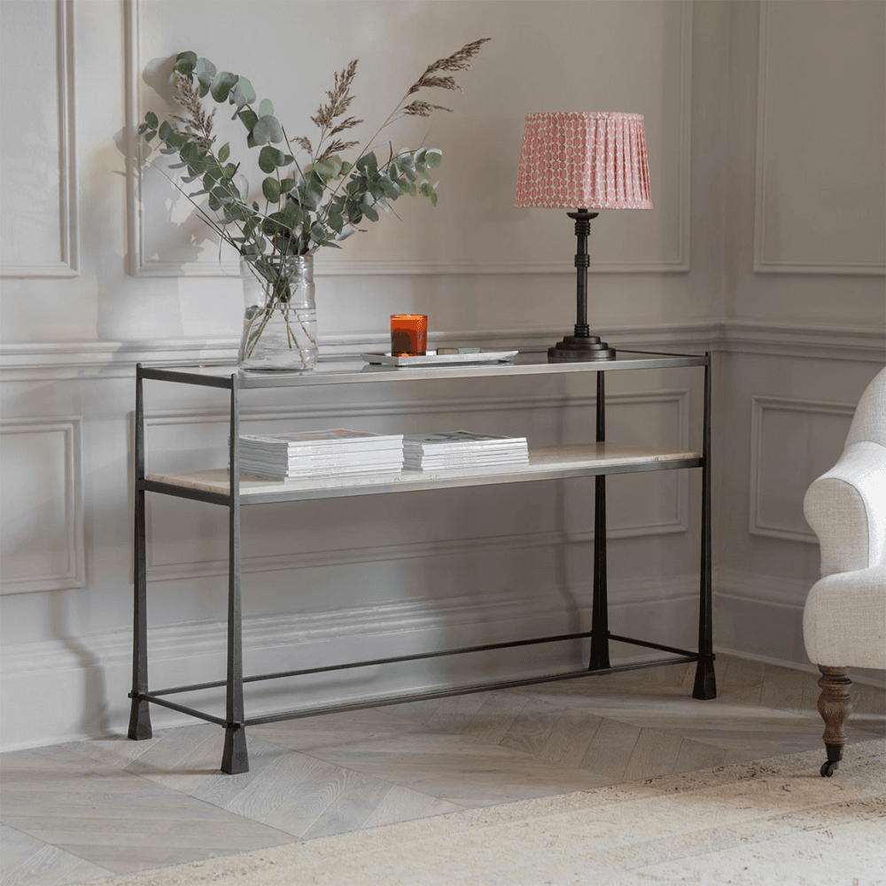 Wellington Console Table, Grey and Stone