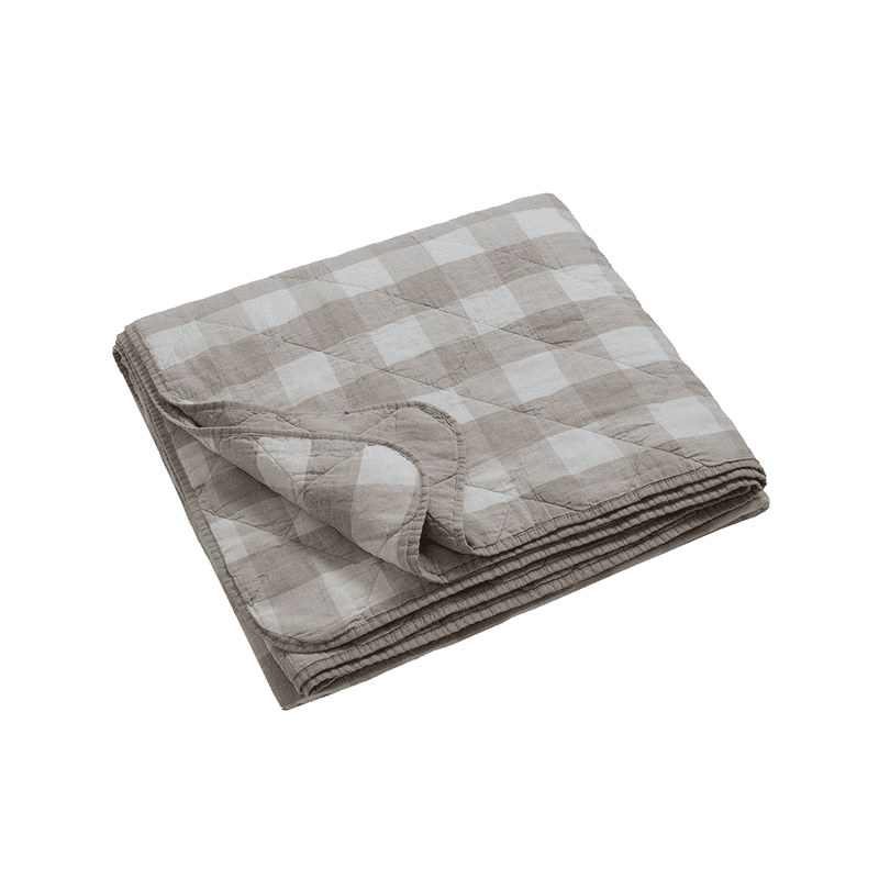 Gracie Gingham Throw, Natural