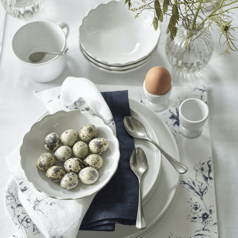 Portobello Set of 2 Scalloped Bowls, White