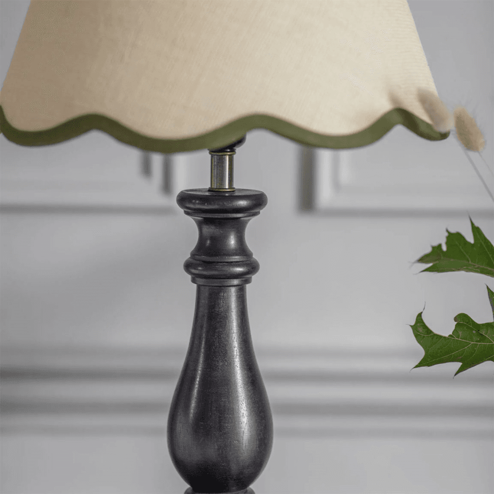Fraser  Tapered Table Lamp, Black Mango Wood
