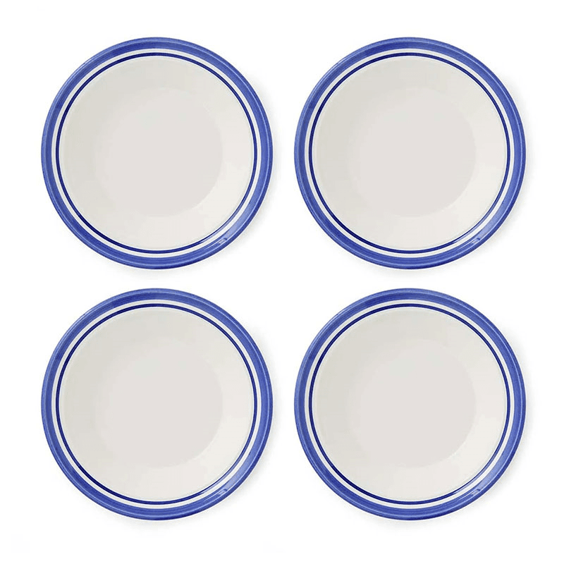 Potter's Stripe Set of 4 Soup Plates, Blue