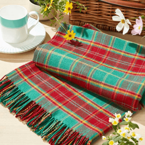 Image showing the Tartan Lambswool Picnic Blanket, H140 x W180cm product.