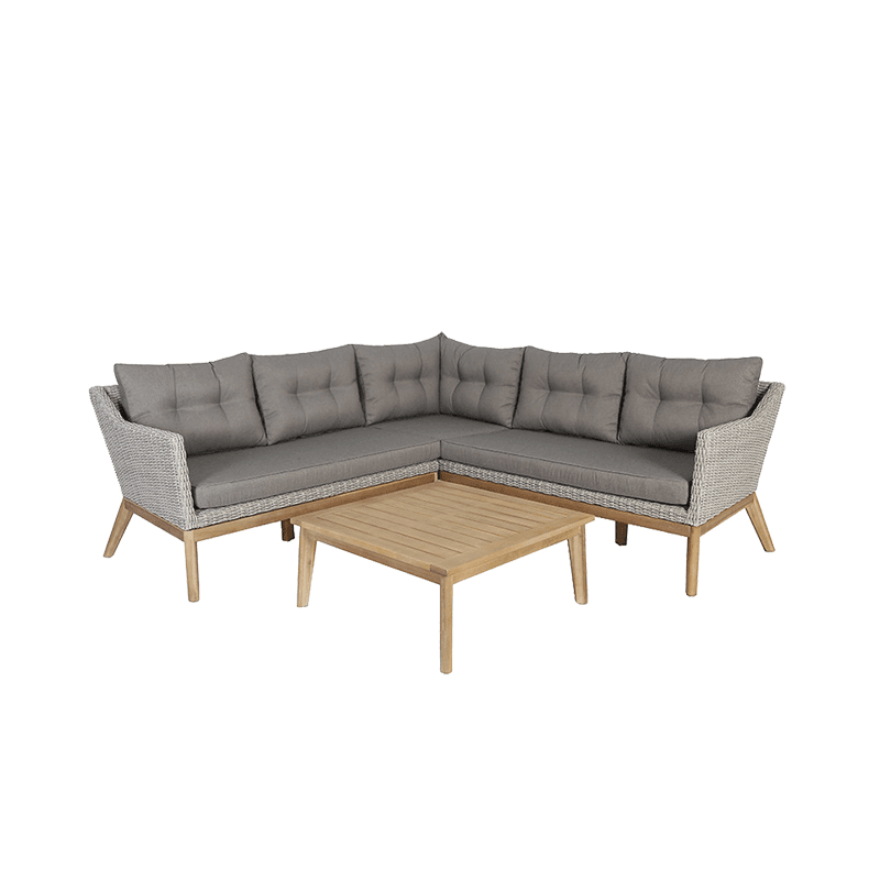 Larissa Corner Set, Light Kubu Grey