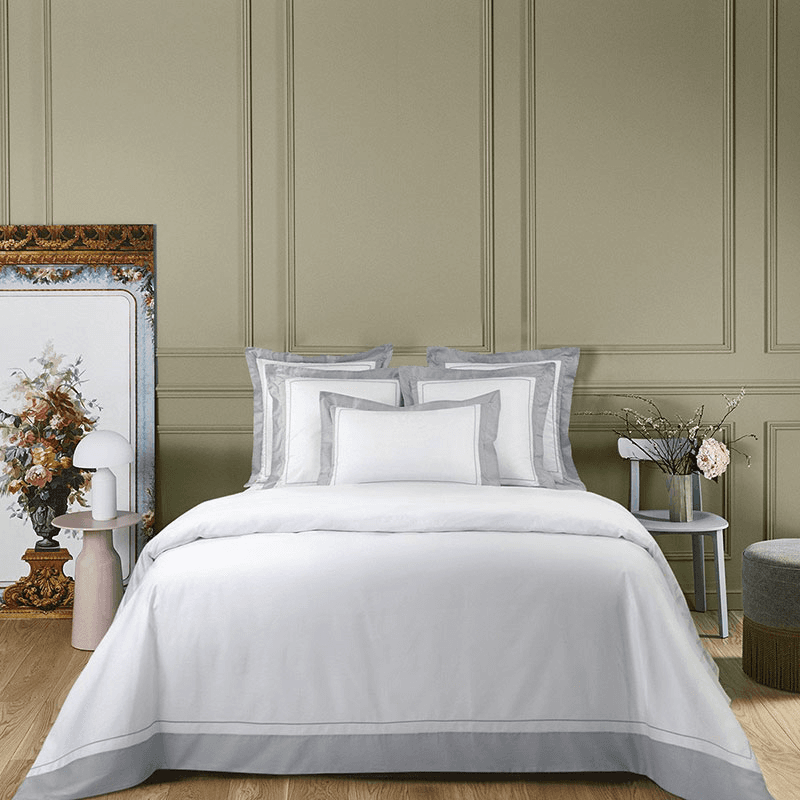 Lutece - 300 Thread Count Egyptian Cotton Sateen King pillowcase, 50 x 90cm, Platine