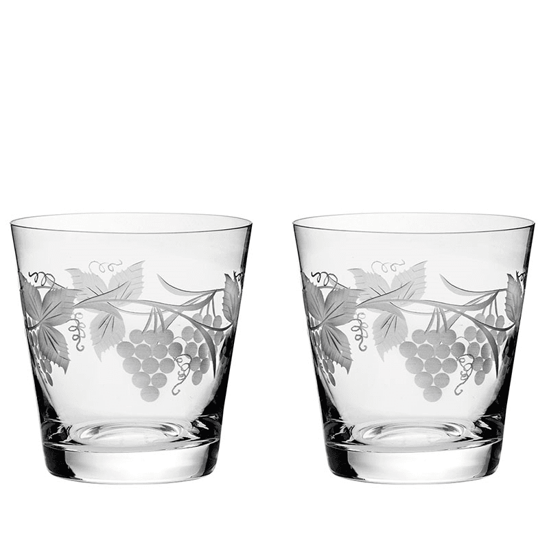 Grapevine Set of 2 Large Tumblers, 330ml, Clear