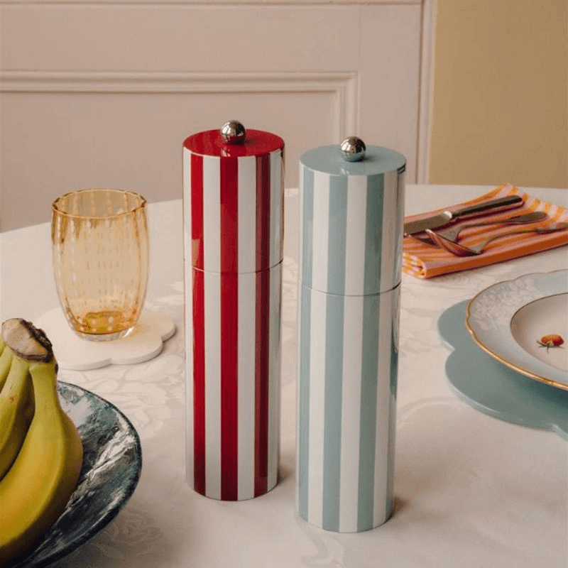 Striped Salt & Pepper Mill, H24cm, Chambray Blue