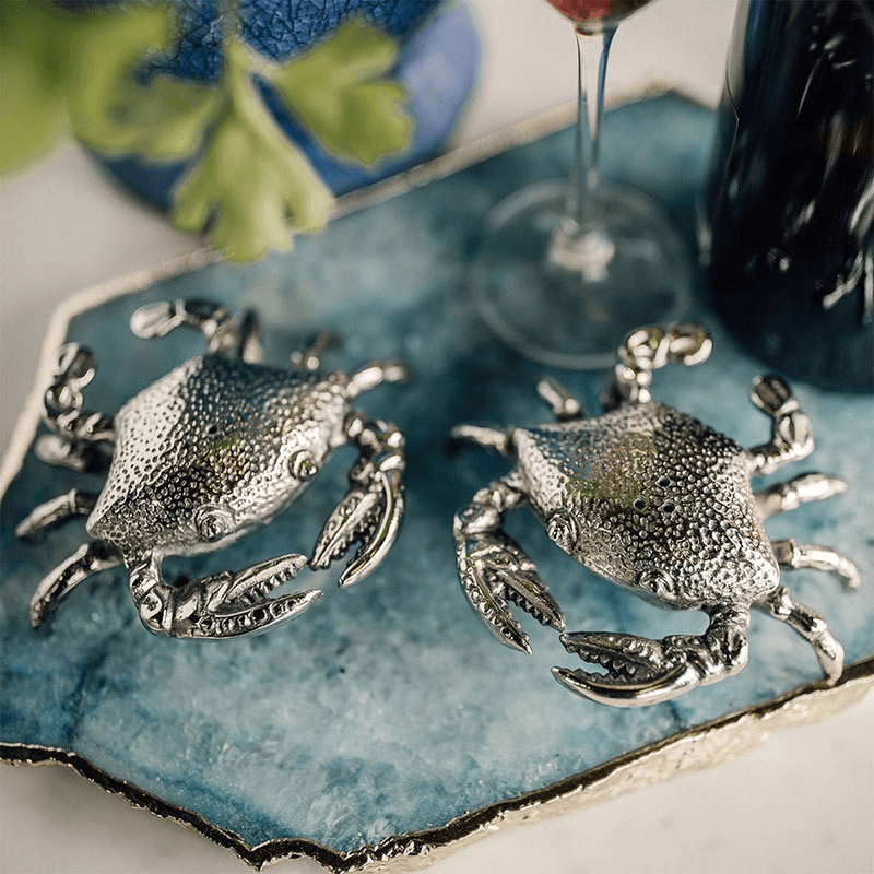 Crab Salt and Pepper Set, L10 x W9cm, Silver