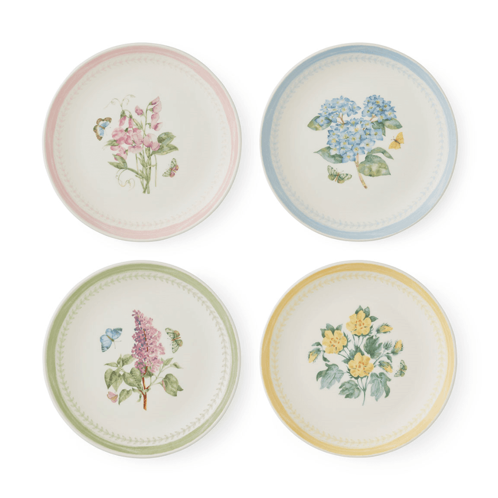 Botanic Garden Sketchbook Set of 4 Salad Plates, Multi