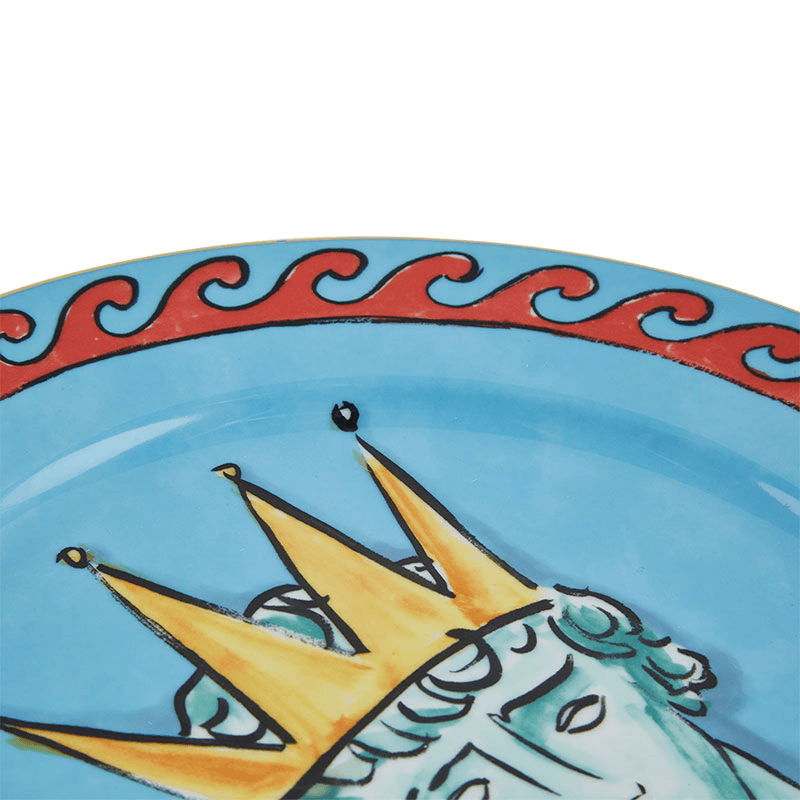 Il Viaggio Di Nettuno Plate, D28cm, Sea Blue