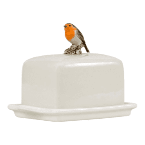 Image showing the Robin Butter dish, L11.5 x D9 x H10.6cm product.
