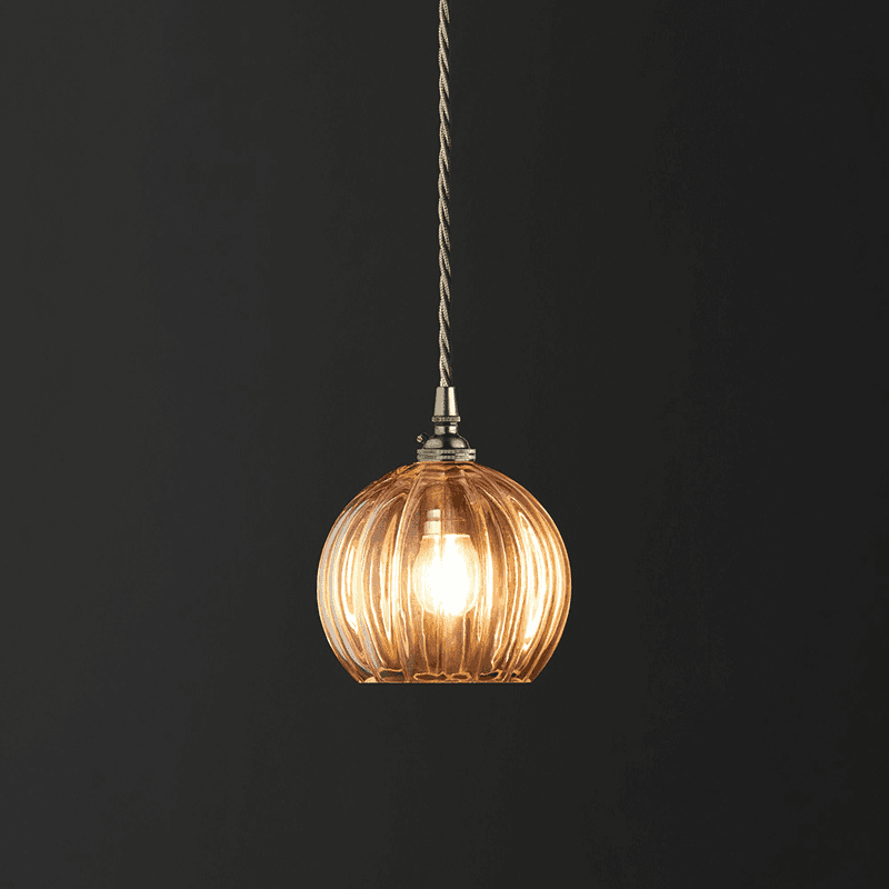Pumpkin Pendant, Clear Glass