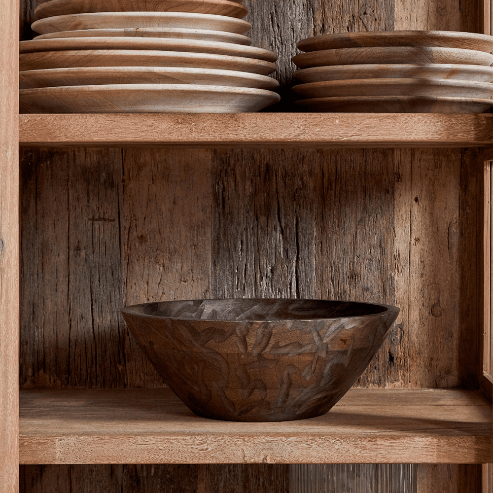 Ibo Reclaimed Wood & Glass Cabinet, Natural