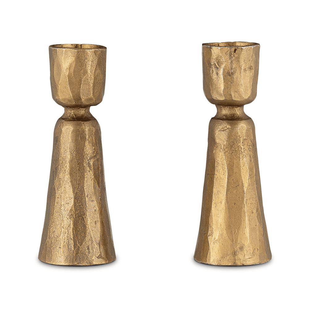Lokoja Candle Holder, Antique Brass