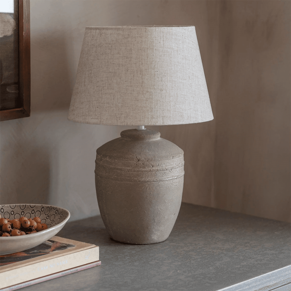 Langton Ridged Table Lamp, Natural