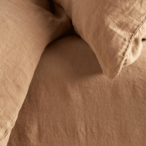 Image showing the Linen Fitted Sheet, Super King, Cumin product.