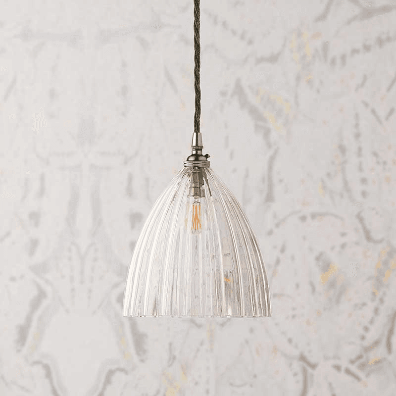 Scallop Pendant, Clear Glass