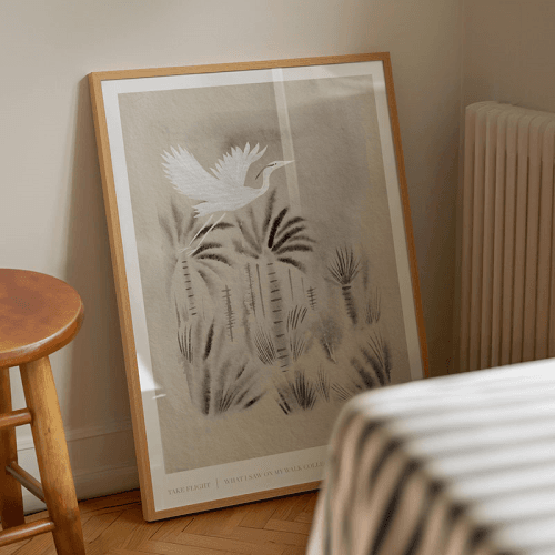 Image showing the Take Flight Recycled Paper Print, A3, Grey product.